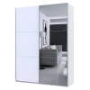 Skříň s posuvnými dveřmi Doros G-Caiser Bílá/Bílá 1 DTD / 1 zrcadlo 180x60x240 (42005028)