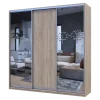 Šatní skříň Doros City Light Dub Sonoma 1 DTD / 2 zrcadla 225×60×225 (42002136)