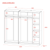 Sada Promo Šedá 2+3 dveře 225x48x204 (80737767)