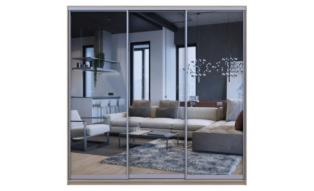 Šatní skříň Doros City Light Dub Sonoma 3 zrcadla 225×60×225 (42002138)