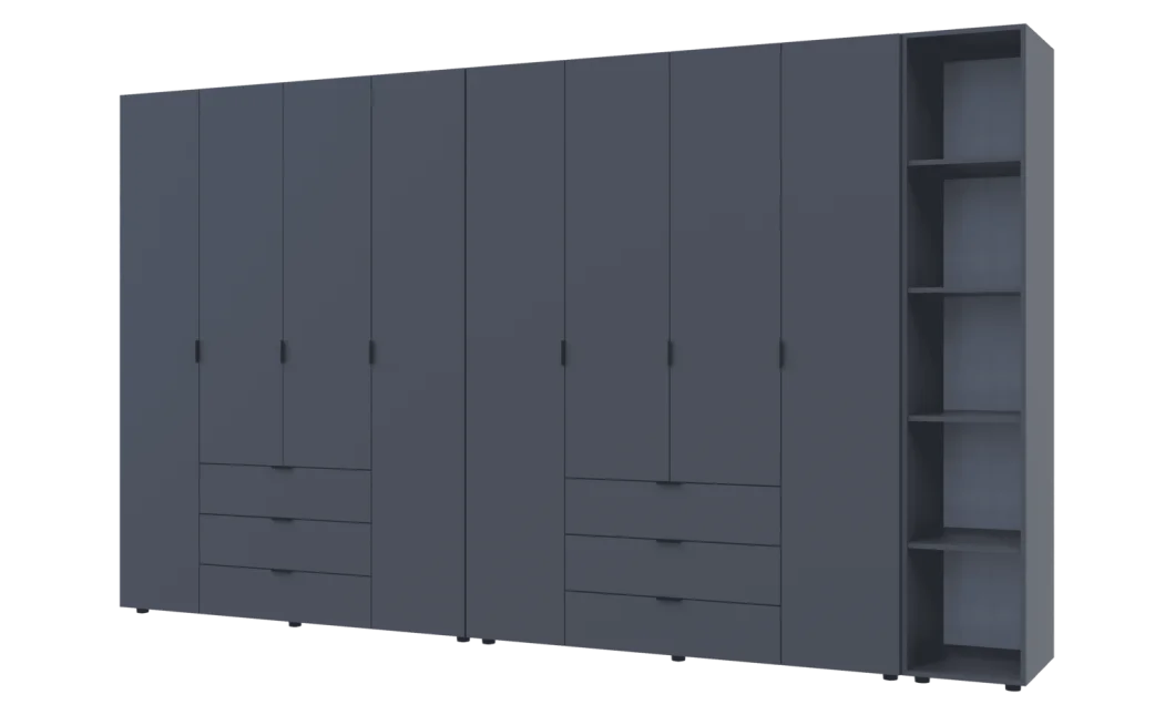 Set Doros Gelar s regálem Grafit 4+4 dveře 348,2×49,5×203,4 (42005065)
