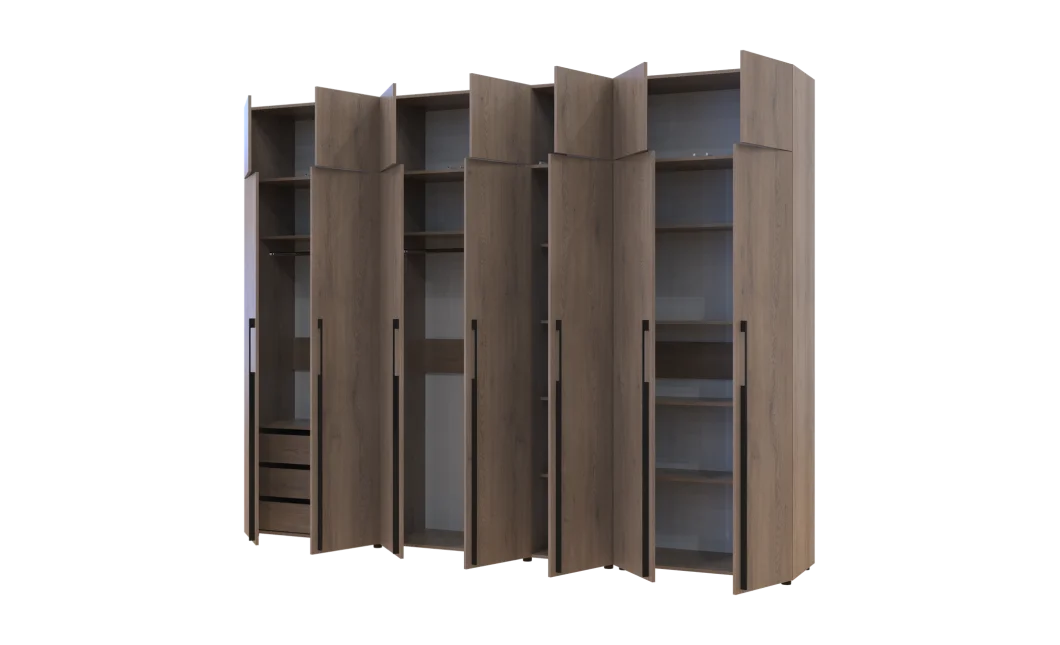 Kleiderschrank mit Schubladen, Regalen und Aufsatzschrank Doros Kasper Cremona Cannolo 2+3+2 LTD 315 × 50 × 245 cm (42005741)