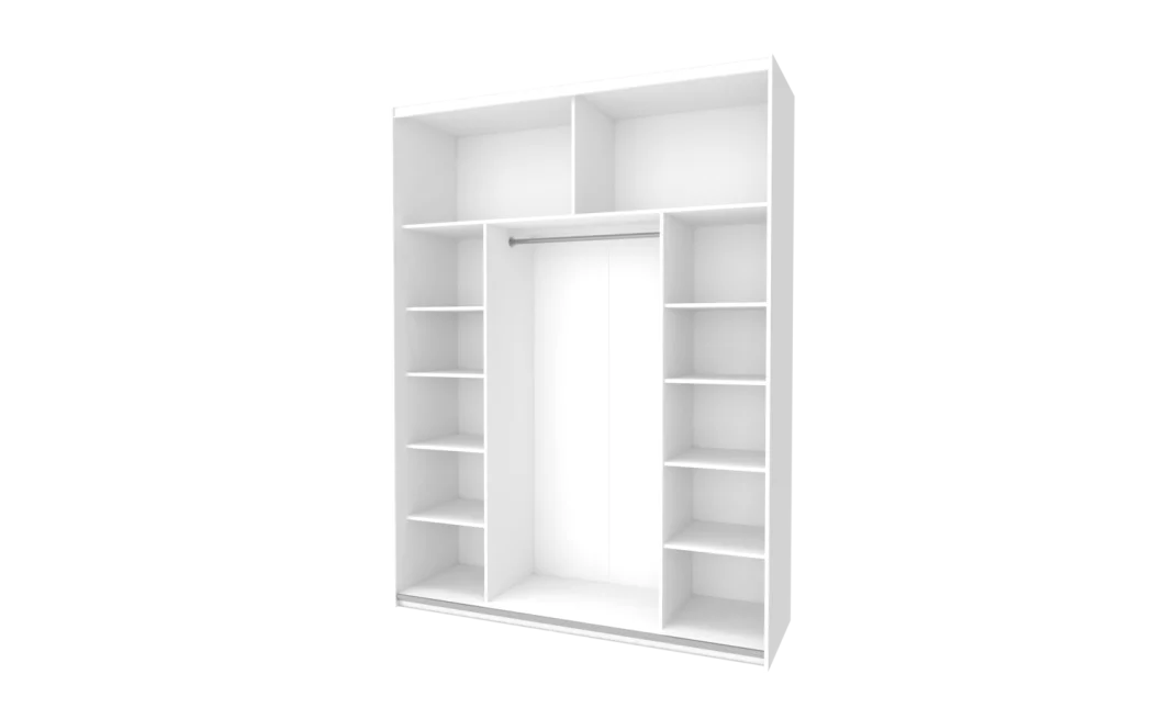 Skříň s posuvnými dveřmi Doros G-Caiser Bílá Grafit/Černá 1 DTD / 1 sklo / 3 části 180x60x240 (42005095)