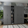Set Doros Gelar s regálem Grafit 2+3 dveře 231,9×49,5×203,4 (42005057)