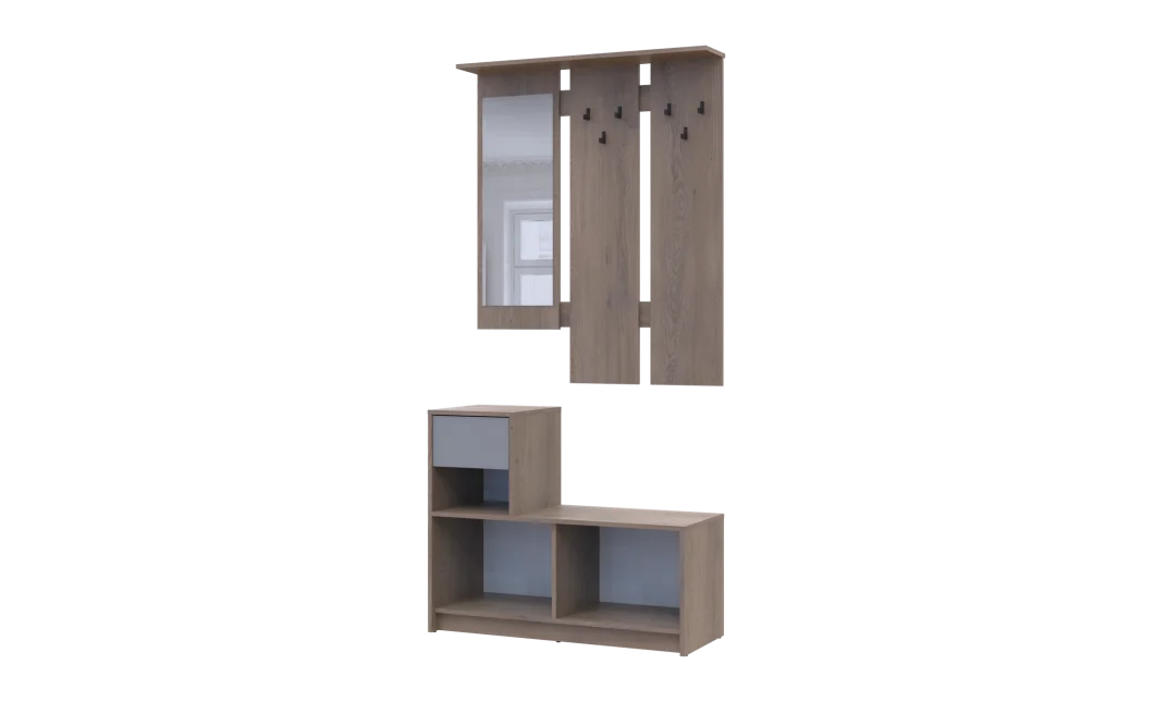 Předsíň Bela Cremona Cannolo/Šedá 1 DTD / 1 zrcadlo 100×40×210 (44900413)