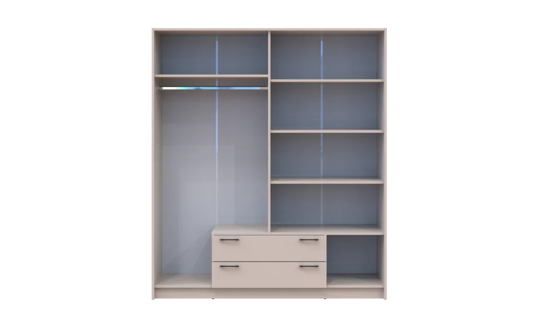 Šatní skříň Doros Rondy se zrcadlem Kašmír 4 dvere 160x52x195 (80738478)