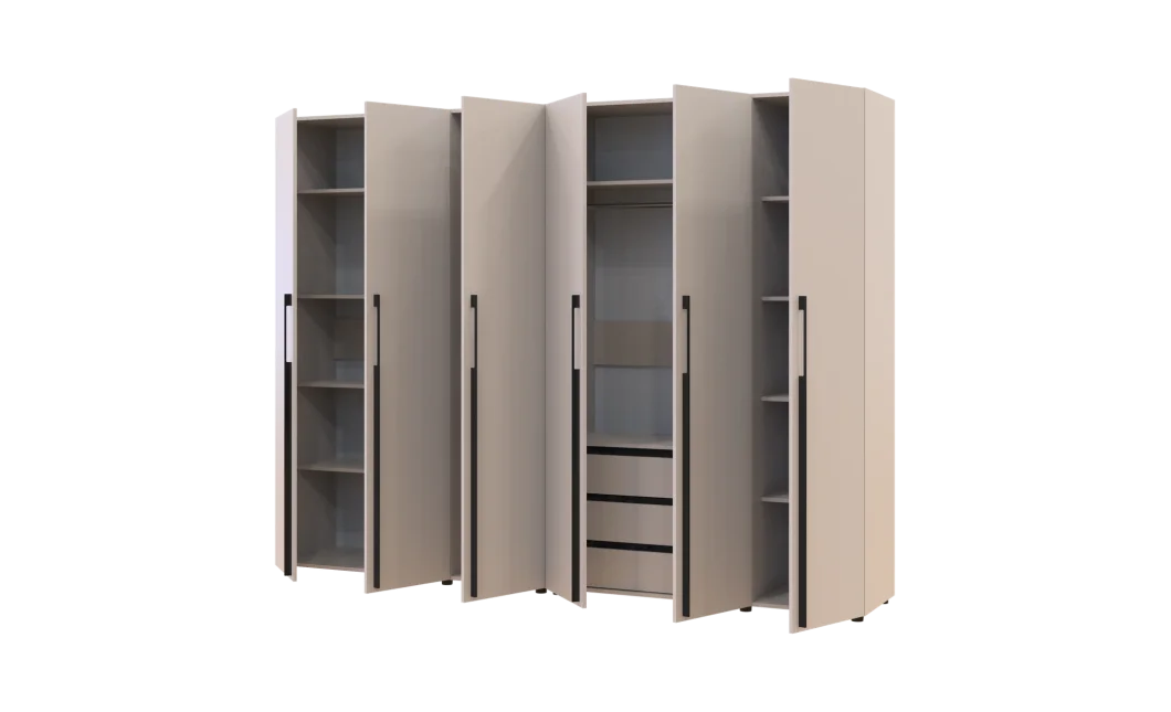 Kleiderschrank mit Regalen und Schubladen Doros Kasper Kaschmir 3+3 LTD 270 × 50 × 204 cm (42005574)