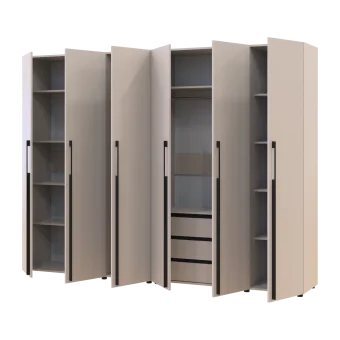 Kleiderschrank mit Regalen und Schubladen Doros Kasper Kaschmir 3+3 LTD 270 × 50 × 204 cm (42005574)
