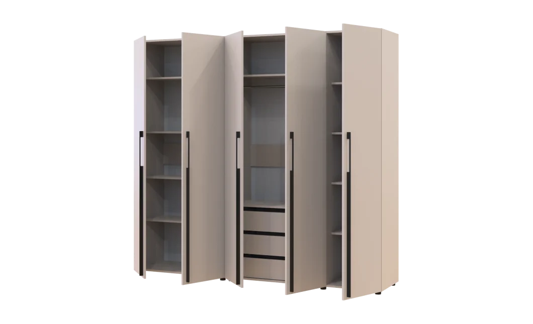 Kleiderschrank mit Regalen und Schubladen Doros Kasper Kaschmir 2+3 LTD 225 × 50 × 204 cm (42005550)