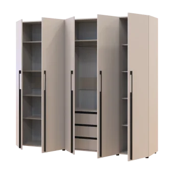 Kleiderschrank mit Regalen und Schubladen Doros Kasper Kaschmir 2+3 LTD 225 × 50 × 204 cm (42005550)