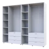 Šatní skříň na oblečení Doros Gelar set Bílá 3+3 dveře 232,4×49,5×203,4 (42002119)