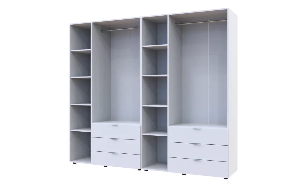 Šatní skříň na oblečení Doros Gelar set Bílá 3+3 dveře 232,4×49,5×203,4 (42002119)