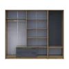 Šatní skříň Doros Rondi s věšákem a zrcadlem Dub Artisan / Grafit, 4 dvere 220×52×195 (42005295)