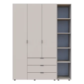 Skříň na oblečení Doros Gelar s regálem Kašmír 3 dveře 154,4 × 49,5 × 203,4 (80737645)
