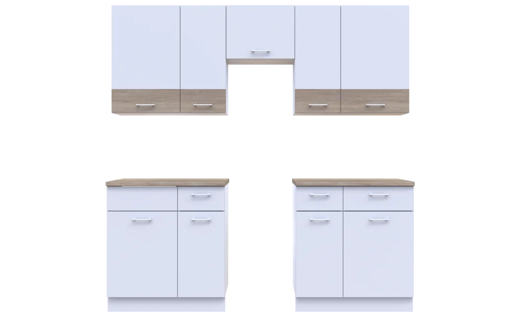 Kuchyně Lea Doros 2,6 m Bílá/Dub Sonoma DTD 260×60×250 (81000009)