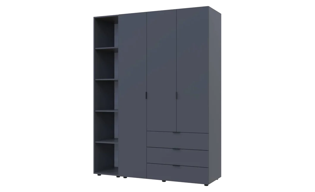 Set Doros Gelar s regálem Grafit 3 dveře 154,4×49,5×203,4 (42005059)