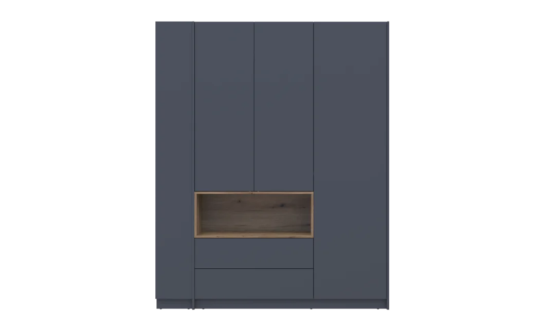 Šatní skříň s výklenkem a regálem Doros Dale Antracit/Dub Evok 3 dveře 178×52×220 (42005338)