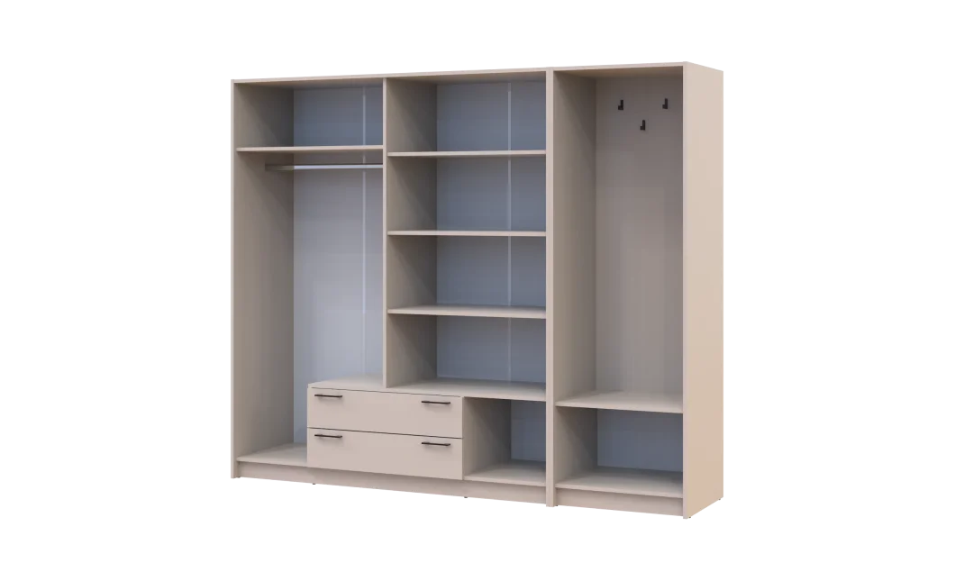 Šatní skříň Doros Rondi s věšákem Kašmír 4 dvere 220x52x195 (42005393)