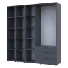 Set Doros Gelar se 2 regálů Grafit 3 dveře 192,6×49,5×203,4 (42005060)