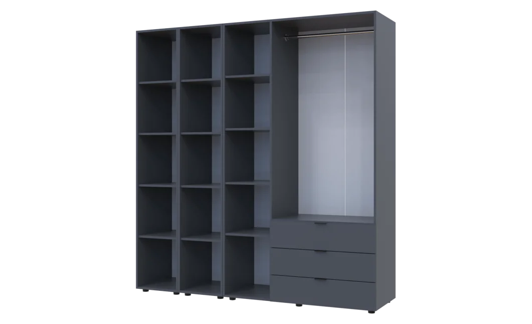 Set Doros Gelar se 2 regálů Grafit 3 dveře 192,6×49,5×203,4 (42005060)