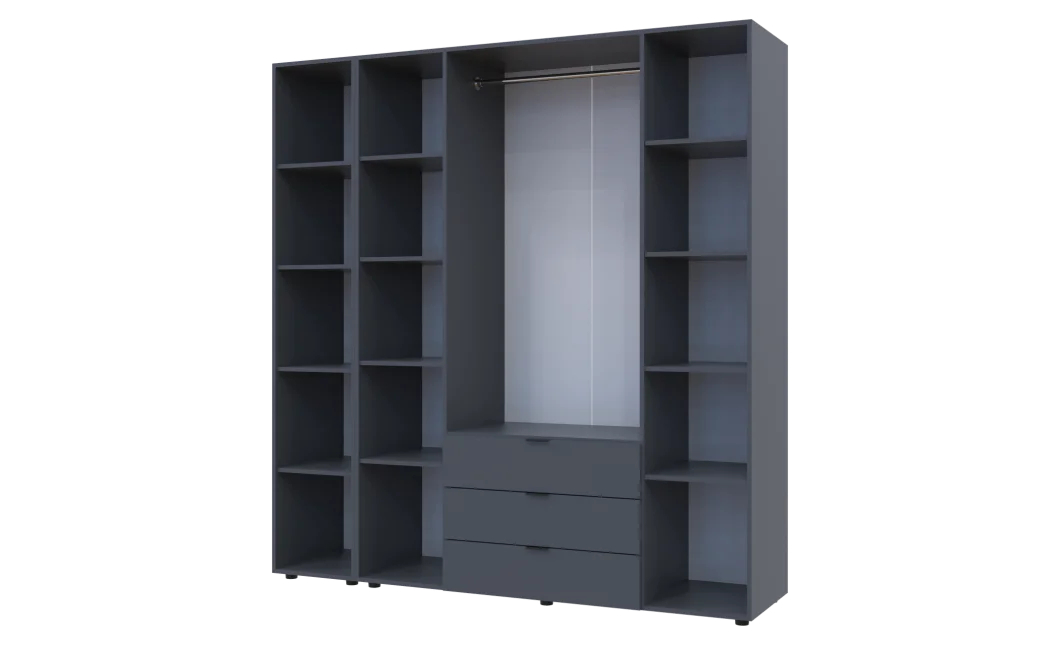 Set Doros Gelar s regálem Grafit 4 dveře 193,2×49,5×203,4 (42005063)