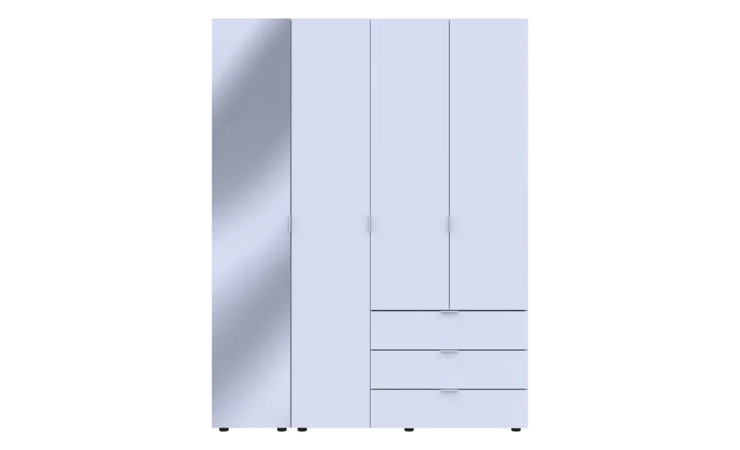 Skříň na oblečení Doros Gelar Bílý 3 dveře/zrcadlo 155 × 49,5 × 203,4 (42002157)