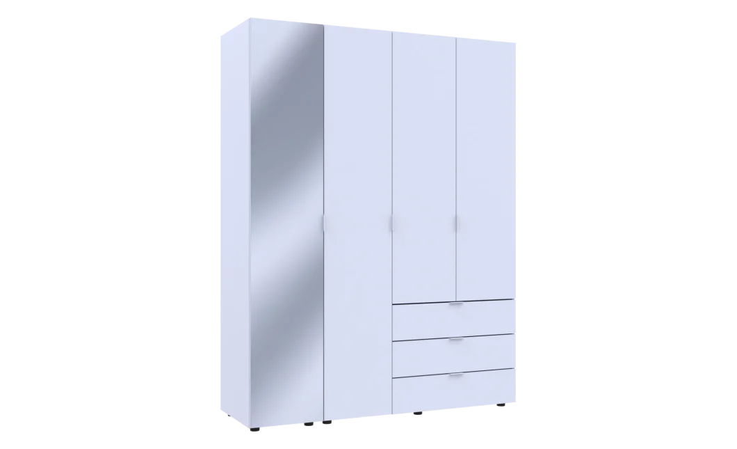 Skříň na oblečení Doros Gelar Bílý 3 dveře/zrcadlo 155 × 49,5 × 203,4 (42002157)