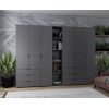 Set Doros Gelar s regálem Grafit 3+3 dveře 270,6×49,5×203,4 (42005061)