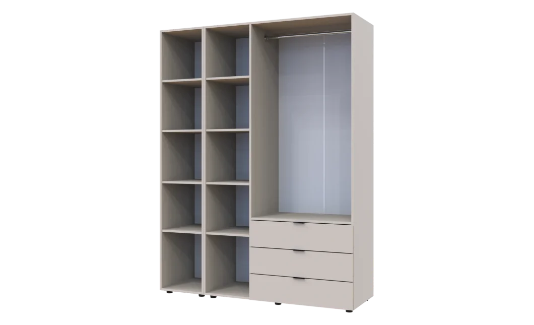 Skříň na oblečení Doros Gelar Kašmír 3 dveře/zrcadlo 155 × 49,5 × 203,4 (80737657)