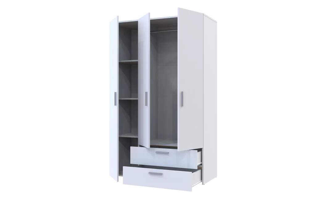 Skříň na oblečení Doros Ektor Bílý 3 dveře 116×49,5×180 (80737076)