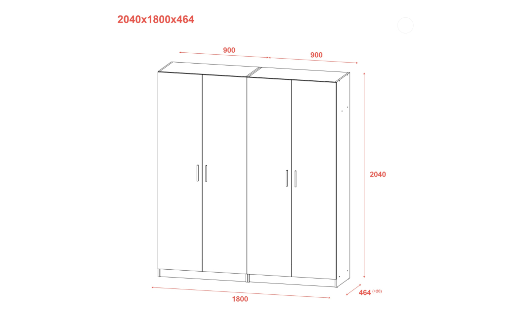 Set Doros Promo s policemi Dub Sonoma 2+2 dveře 180×48×204 (44900287)