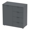 Komoda Doros Ron 1 1 dveře 4 zásuvky Grafit 80 × 38 × 81 (41516006)
