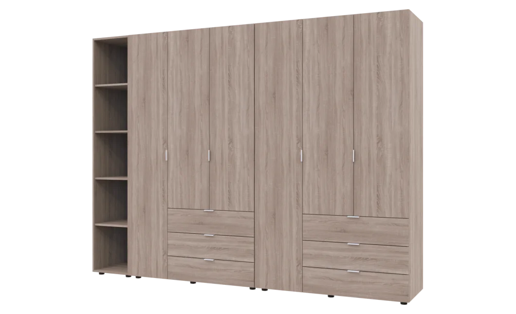 Set Doros Gelar s regálem Dub Sonoma 3+3 dveře 270,6×49,5×203,4 (42005052)