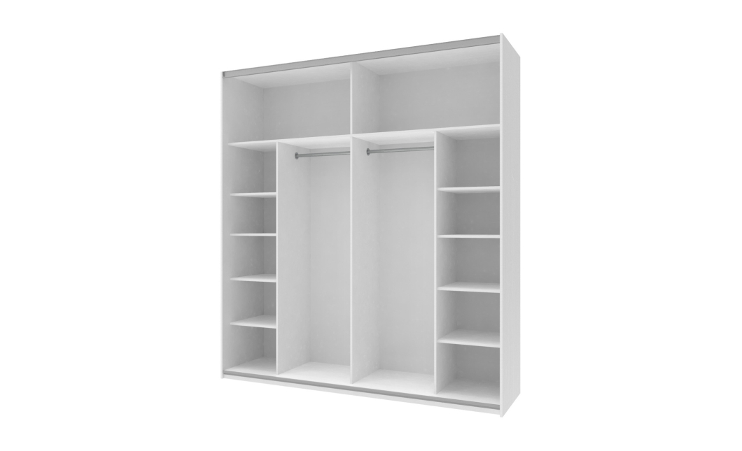 Šatní skříň Doros G-Caiser Bílá / Bílá vložka Beton 2 DTD / 4 části 220×60×240 (42003004)