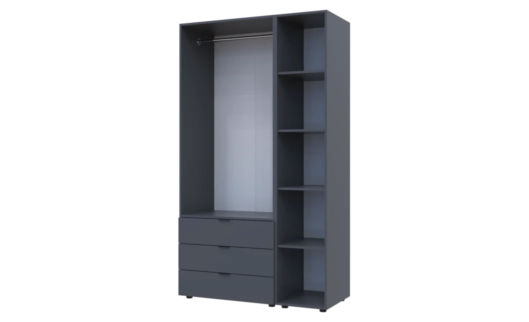 Set Doros Gelar s regálem Grafit 2 dveře 115,7×49,5×203,4 (42005054)