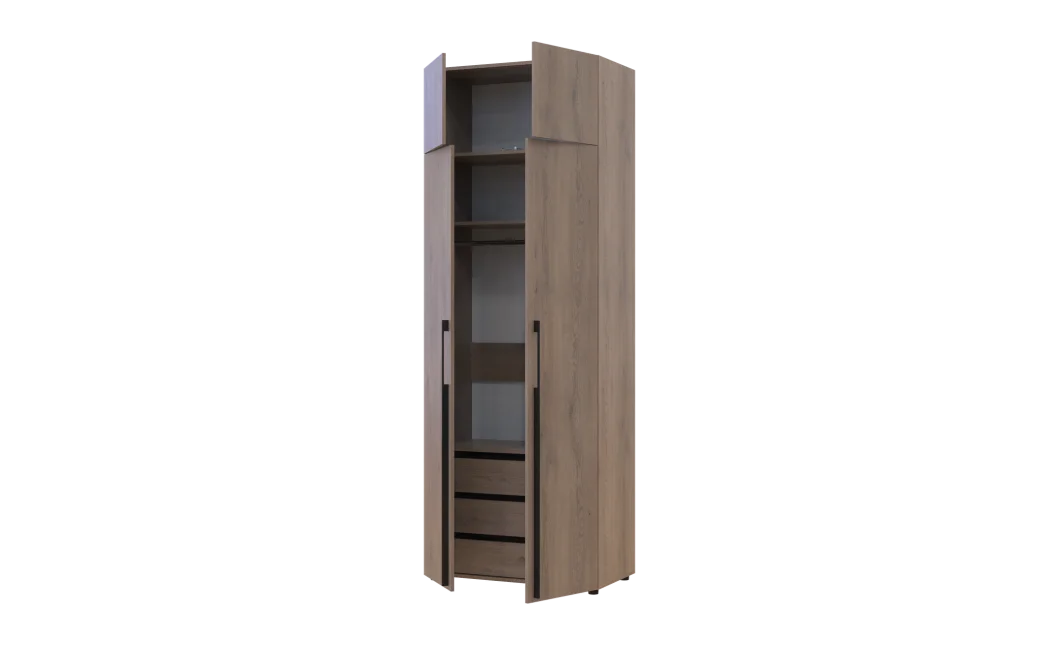 Kleiderschrank mit Schubladen und Aufsatzschrank Doros Kasper Cremona Cannolo 2 LTD 90 × 50 × 245 cm (42005539)