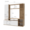 Obývací stěna Doros Kona Dub Evok / Bílý 151 × 40 × 147 (44900388)