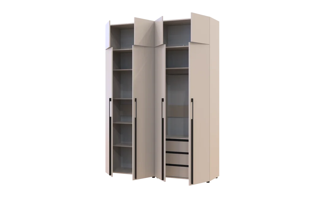 Kleiderschrank mit Schubladen, Regalen und Aufsatzschrank Doros Kasper Kaschmir 2+2 LTD 180 × 50 × 245 cm (42005544)