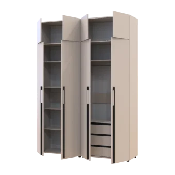 Kleiderschrank mit Schubladen, Regalen und Aufsatzschrank Doros Kasper Kaschmir 2+2 LTD 180 × 50 × 245 cm (42005544)