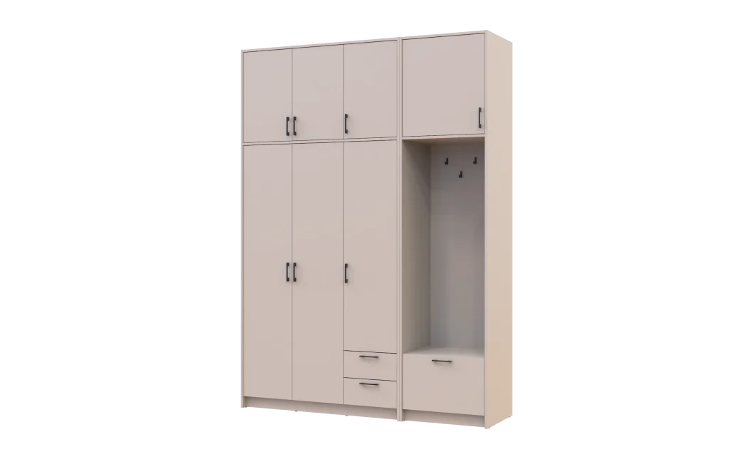 Šatní skříň Doros Rondi s věšákem a vysokým nástavcem Kašmír 3 dvere 181x52x260 (42005398)