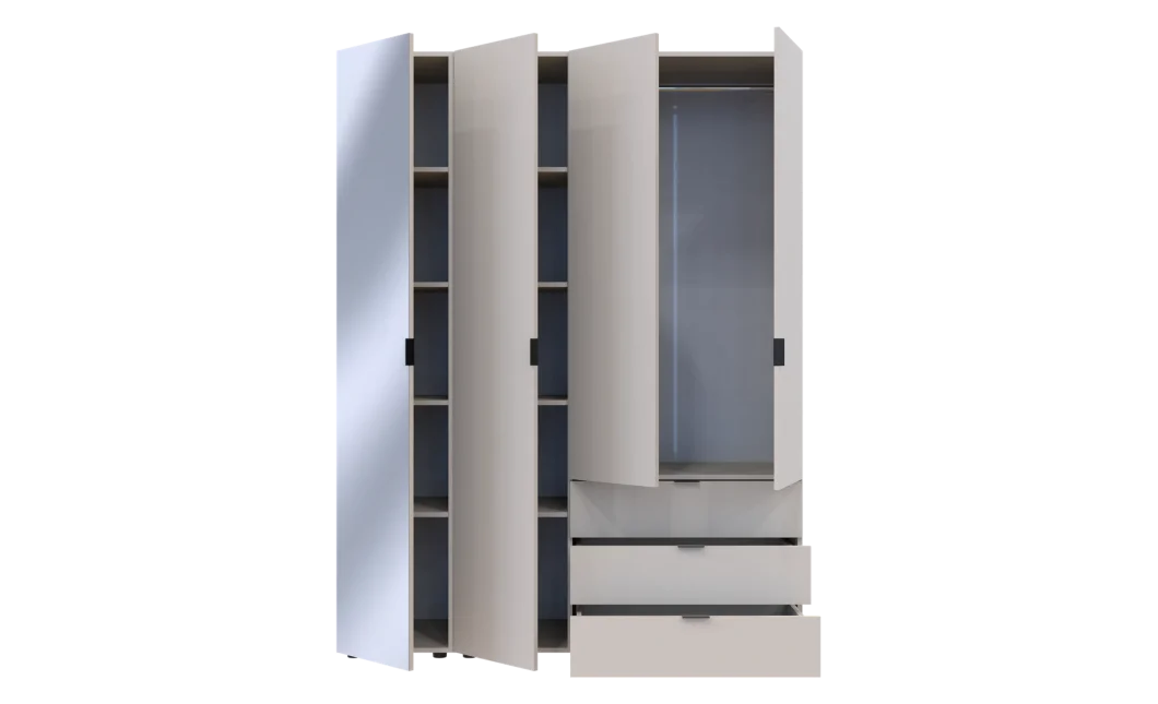 Skříň na oblečení Doros Gelar Kašmír 3 dveře/zrcadlo 155 × 49,5 × 203,4 (80737657)