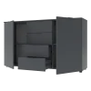 Komoda Doros Ron 5 Grafit 2 dveře 4 zásuvky 140 × 38 × 81 (44900235)
