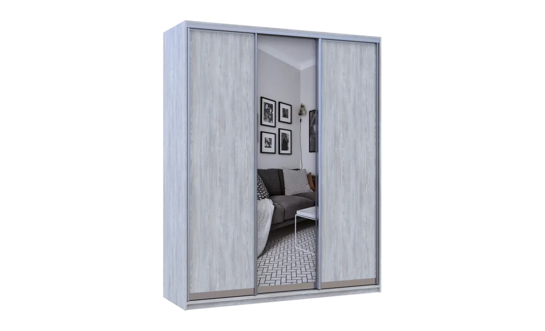 Šatní skříň Doros City Light Borovice Natti 2 DTD / 1 zrcadlo 180×60×225 (80736522)