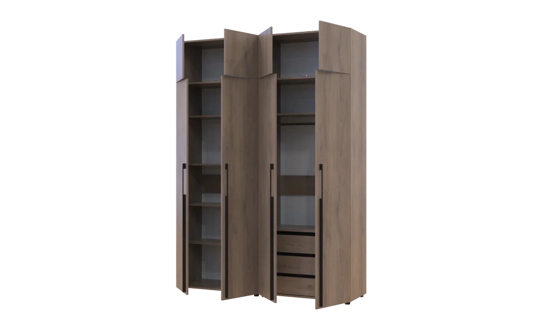 Kleiderschrank mit Schubladen, Regalen und Aufsatzschrank Doros Kasper Cremona Cannolo 2+2 LTD 180 × 50 × 245 cm (42005545)