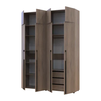 Kleiderschrank mit Schubladen, Regalen und Aufsatzschrank Doros Kasper Cremona Cannolo 2+2 LTD 180 × 50 × 245 cm (42005545)
