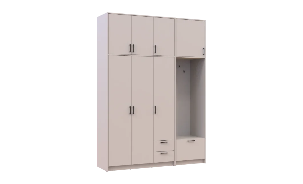 Šatní skříň Doros Rondi s věšákem a vysokým nástavcem Kašmír 3 dvere 181x52x260 (42005398)