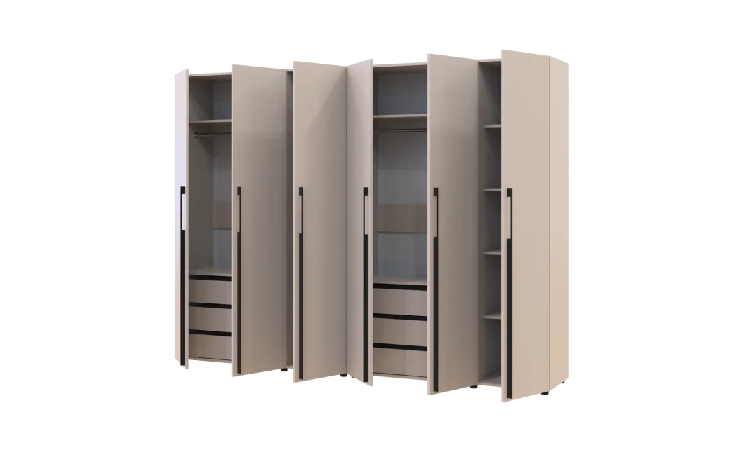 Kleiderschrank mit Schubladen Doros Kasper Kaschmir 3+3 LTD 270 × 50 × 204 cm (42005572)