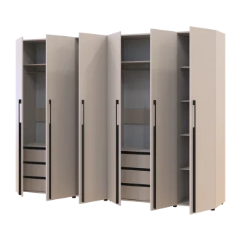 Kleiderschrank mit Schubladen Doros Kasper Kaschmir 3+3 LTD 270 × 50 × 204 cm (42005572)
