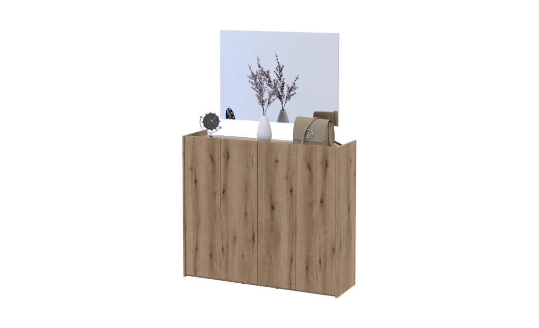 Botník se zrcadlem Doros Kassel Dub Evok 4 DTD 128×40×110 (42005501)
