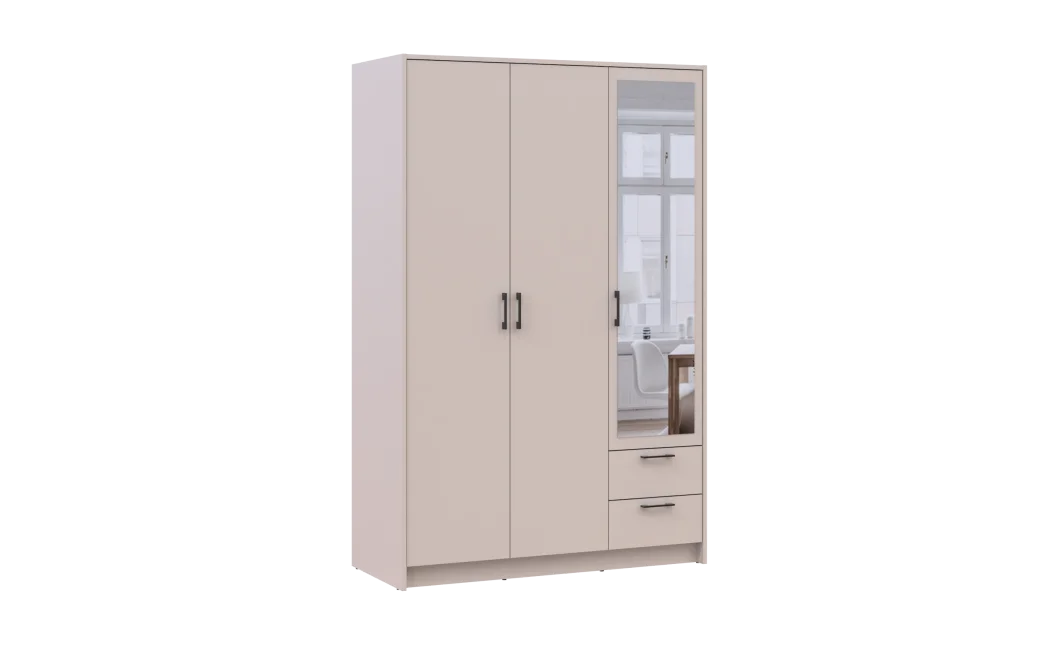 Šatní skříň Doros Rondy se zrcadlem Kašmír 3 dvere 121x52x195 (80738473)